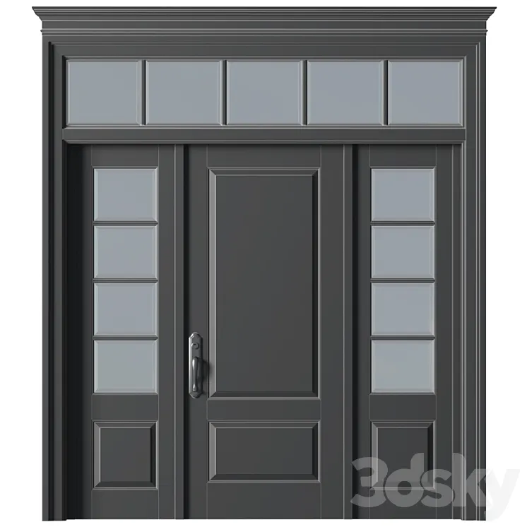 Entrance modern classic street doors. Entrance to the house.Front Iron Doors. Outdoor Entrance classic door.Art Deco External Doors. Exterior Door.Street Doors.Double Exterior Door 3D Model Free Download