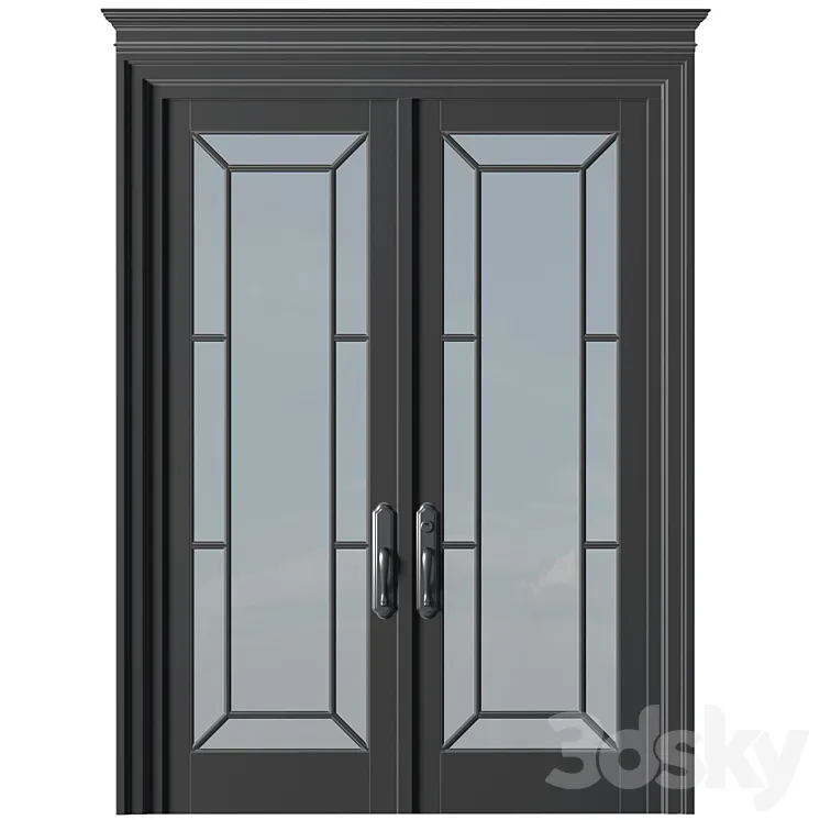 Entrance modern classic street doors. Entrance to the house.Front Iron Doors. Outdoor Entrance classic door.Art Deco External Doors. Exterior Door.Street Doors.Double Exterior Door 3D Model Free Download