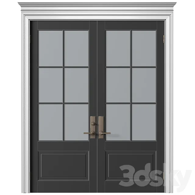 Entrance modern classic street doors. Entrance to the house.Front Iron Doors. Outdoor Entrance classic door.Art Deco External Doors. Exterior Door.Street Doors.Double Exterior Door 3D Model