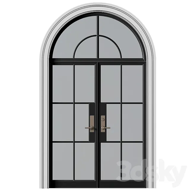 Entrance street arched Doors in Art Deco style.Entrance to the house.Front Door.Arched Opening Window.Outdoor Entrance classic door.External Doors. Exterior Door.Street Doors 3D Model