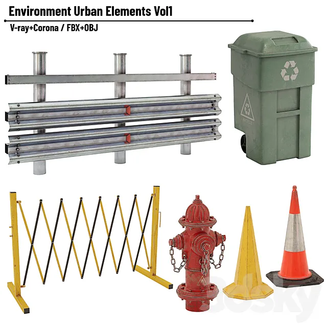 Environment Urban Elements Vol1 3D Model