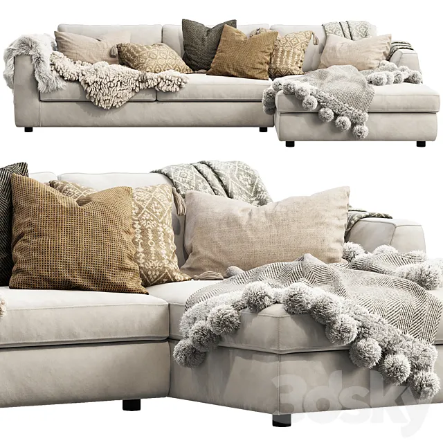 EQ3 Cello Sectional Sofa 3D Model