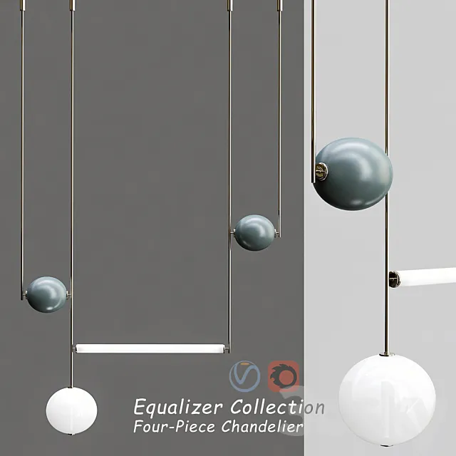 Equalizer_Collection_Four_Piece_Chandelier 3DModel Equalizer_Collection_Four_Piece_Chandelier 3DModel