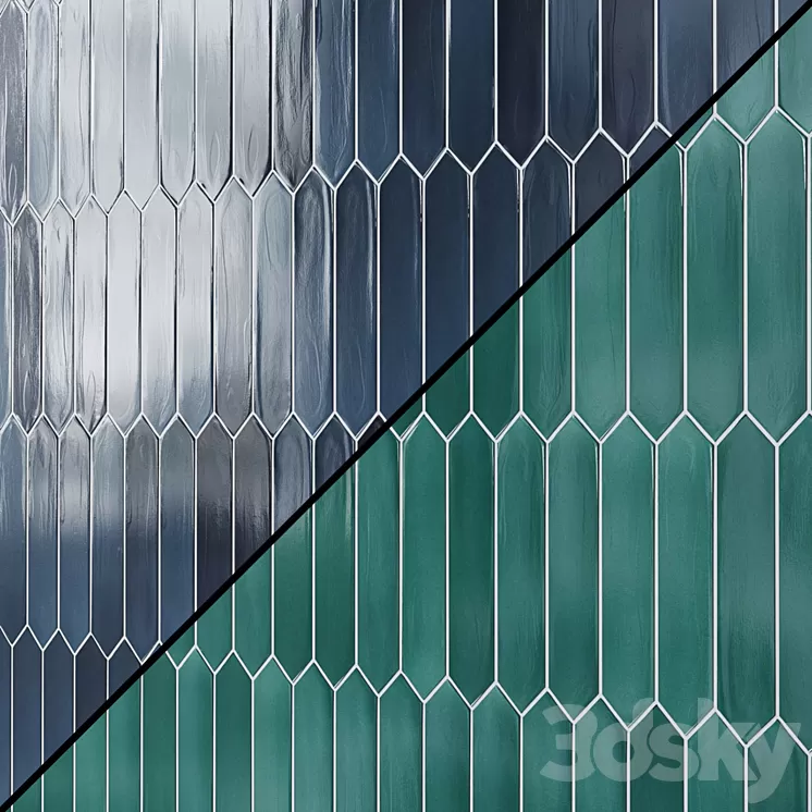 EQUIPE LANSE matt ceramic wall tiles 5×25 cm Arrow 3D Model Free Download