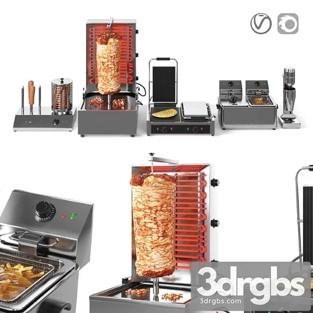 Equipment for Doner Cafe 3D Model Download