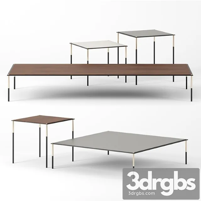 Era coffee tables square set by living divani Era coffee tables square set by living divani
