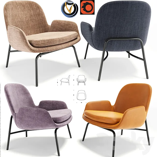 Era Lounge Chair Low Steel 3DModel Era Lounge Chair Low Steel 3DModel