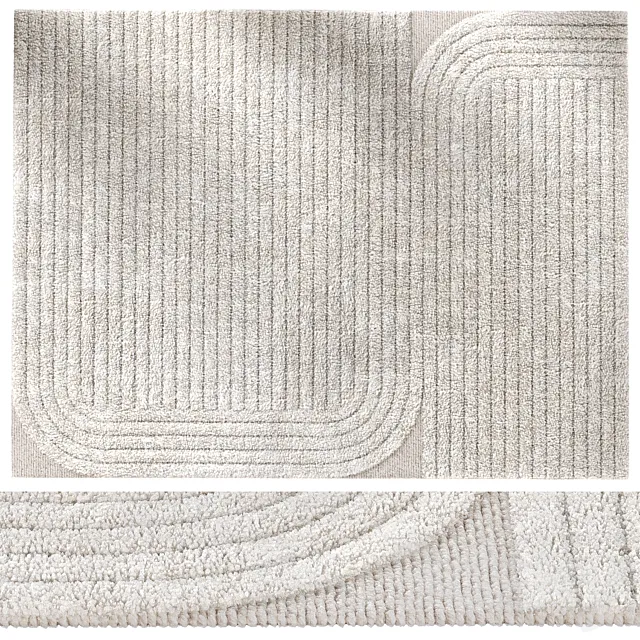 Erden Furrow – Natural White rug 3D Model
