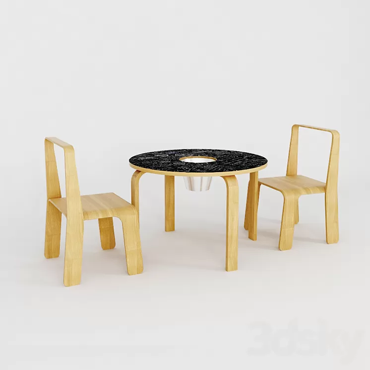 Eric Pfeiffer table for crayons 3D Model Eric Pfeiffer table for crayons 3D Model