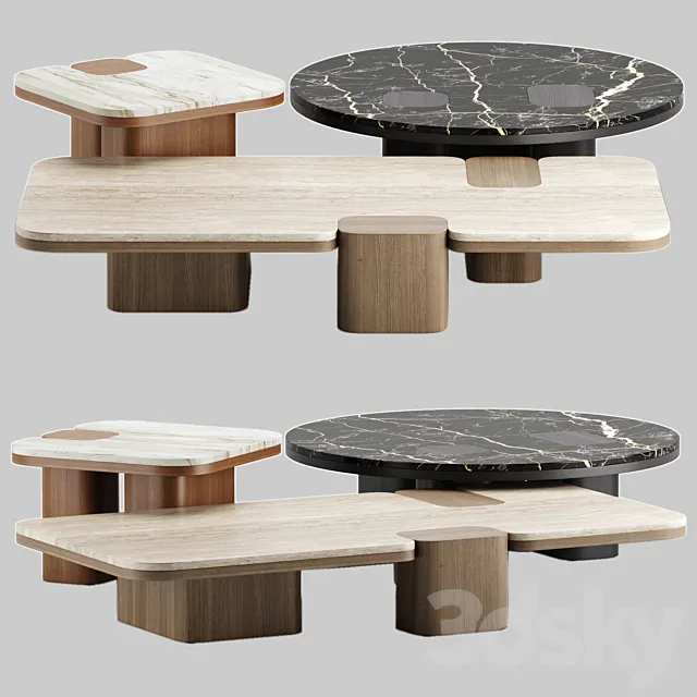 ERICE coffee tables set – Carpanese Home 3DModel ERICE coffee tables set – Carpanese Home 3DModel