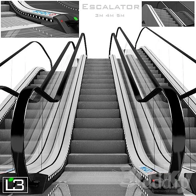 Escalator 3D Model Escalator 3D Model