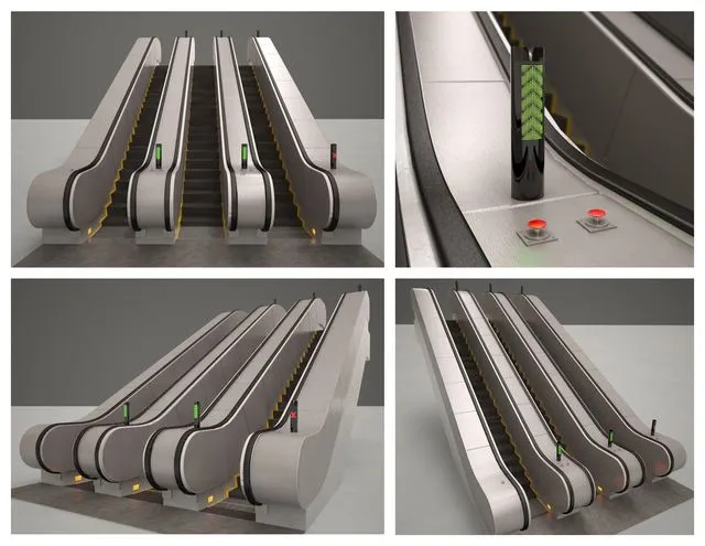 Escalator for subway 3D Model