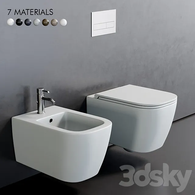 Esedra by SDR Ceramiche Quadra Wall-Hung WC 3D Model