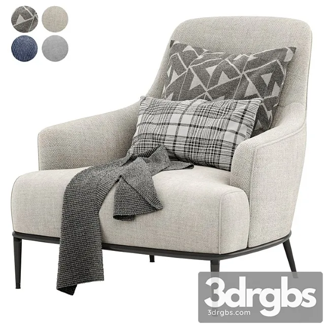 Esme Fabric Armchair By Borzalino 3D Model Download Esme Fabric Armchair By Borzalino 3D Model Download