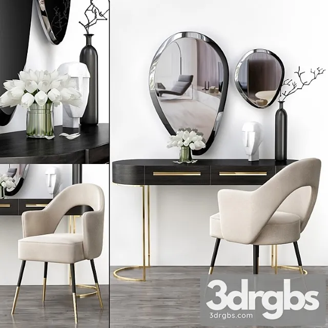 Espelho bisotado – toilet table (low poly) 2 3D Model Download