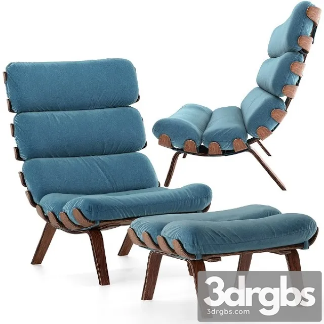 Essey Armchair And Ottoman 3D Model Download