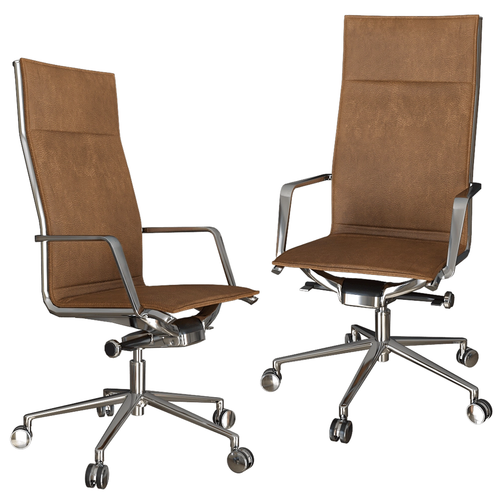Estel Group – Office chair Aluminia with high backrest 3D Model