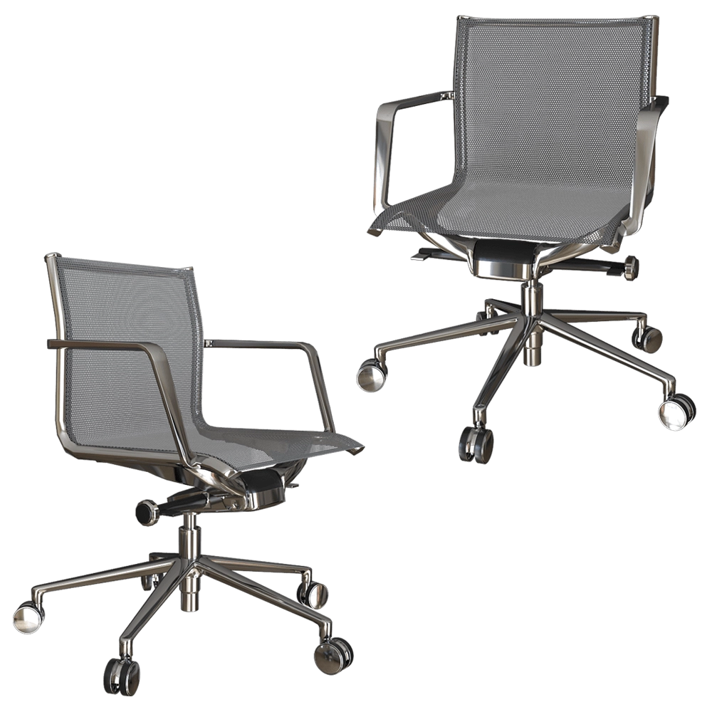 Estel Group – Office chair Aluminia with low backrest 3D Model