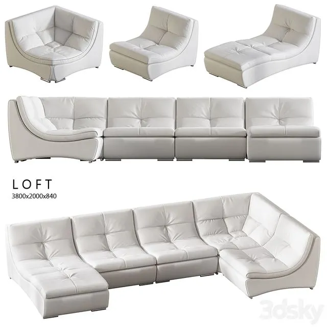Estetica Loft sofa 3D Model Estetica Loft sofa 3D Model