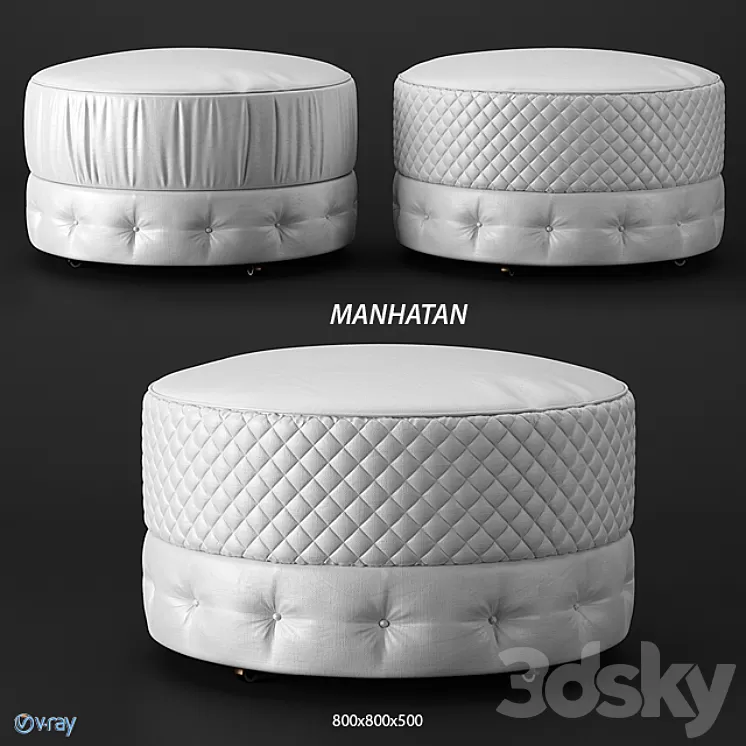 Estetica Manhattan pouf 3D Model Estetica Manhattan pouf 3D Model