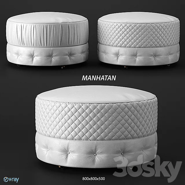 Estetica Manhattan pouf 3DModel Estetica Manhattan pouf 3DModel