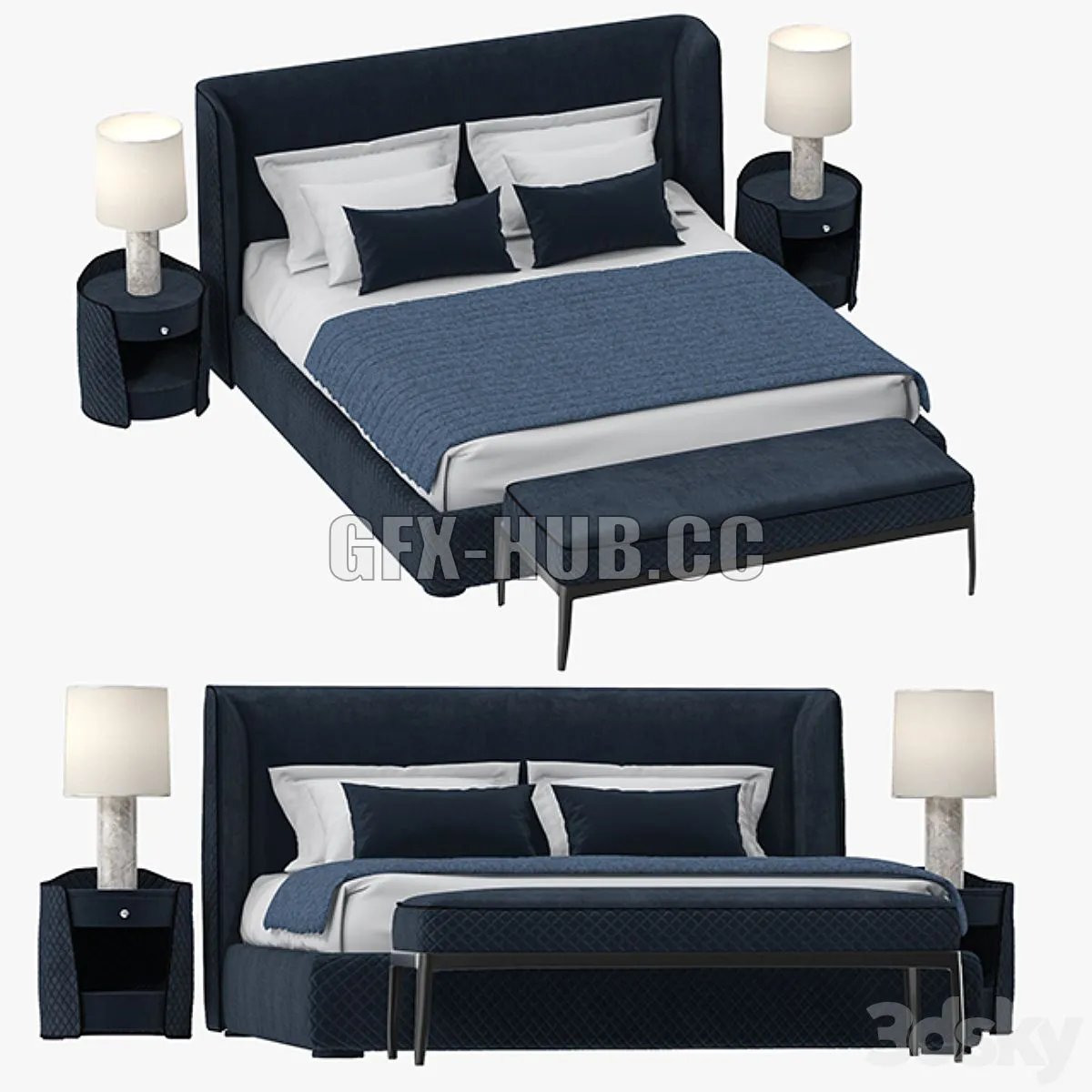 Estetica Marseille Bed 3D Model