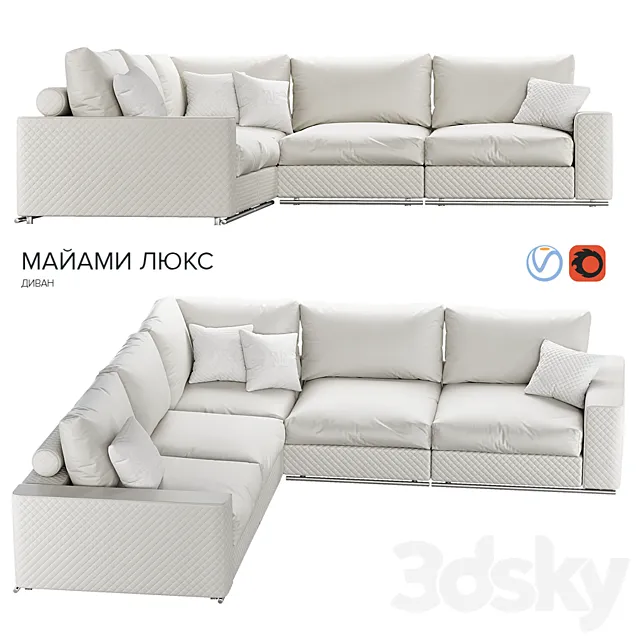 ESTETICA Miami Lux corner modern 3D Model ESTETICA Miami Lux corner modern 3D Model