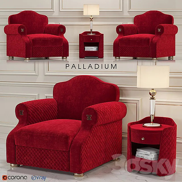 Estetica Palladium armchair 3D Model Estetica Palladium armchair 3D Model