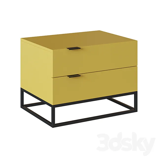 Estetico bedside table yellow 3DModel Estetico bedside table yellow 3DModel