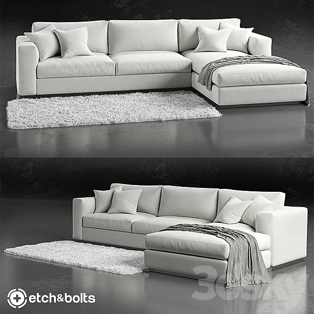 Etch&Bolts Eudora L-Shaped Sofa 3DModel Etch&Bolts Eudora L-Shaped Sofa 3DModel