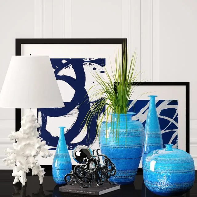 Ethan Allen decor set 3D Model Ethan Allen decor set 3D Model