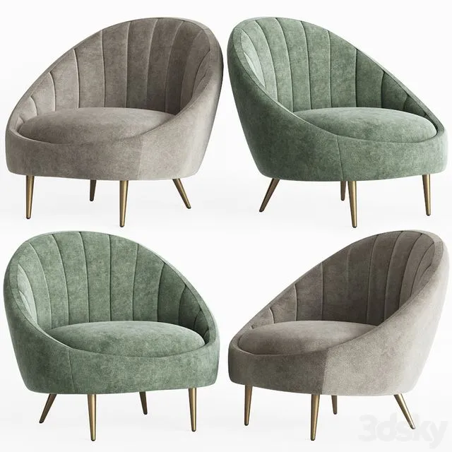 Ether Padded Armchair 3D Model