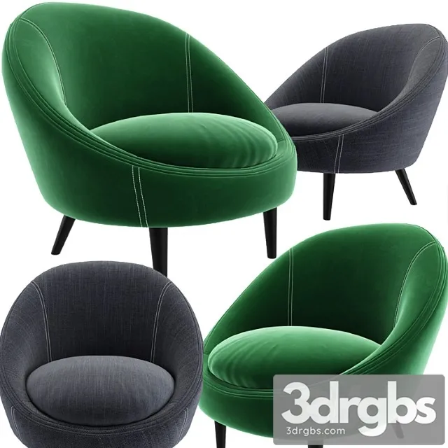 Ether padded armchair 3D Model Download