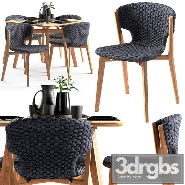 Ethimo Knit Dining Chair Square Table 3D Model Download Ethimo Knit Dining Chair Square Table 3D Model Download