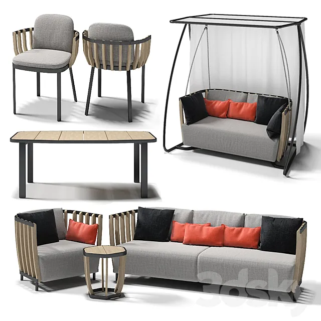 Ethimo swing collection set 3D Model