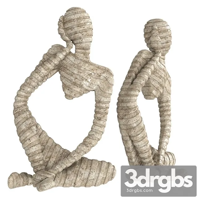 Ethnic Statuette Of A Woman From Travertine 3D Model Download