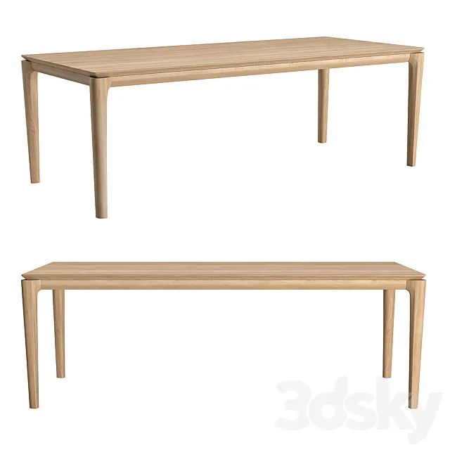 Ethnicraft Oak Bok Dining Table 3D Model