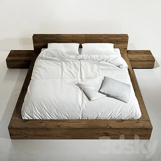 Ethnicraft OAK MADRA BED 3D Model