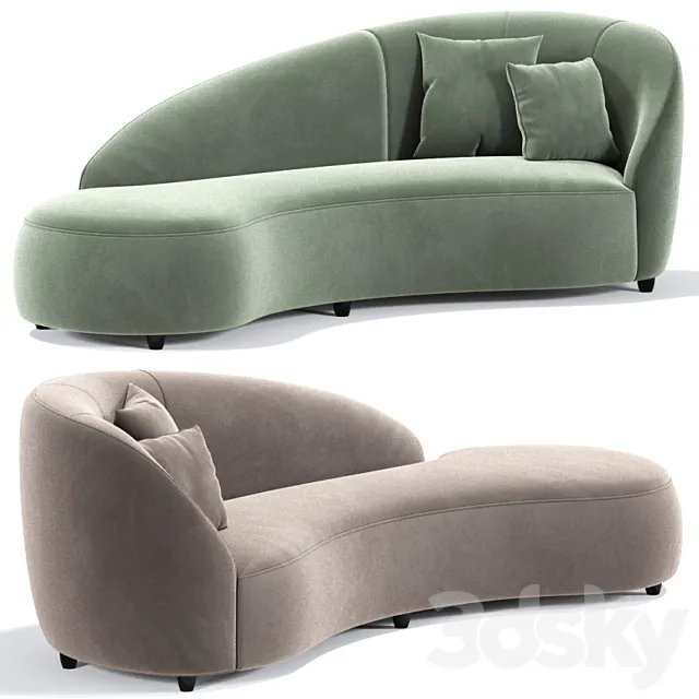 Euforia Montbel Curved Sofa 3D Model Euforia Montbel Curved Sofa 3D Model