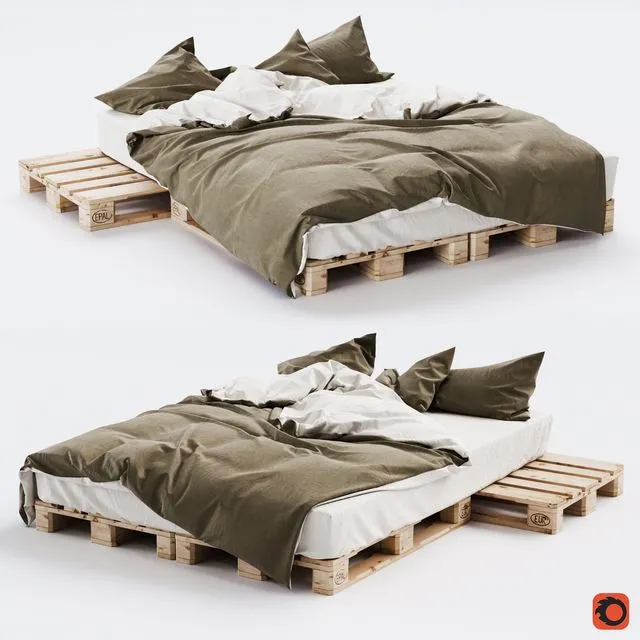 Euro Pallet Bed 2 3D Model