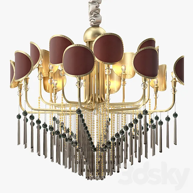 Eurolampart Sibilla 16 Lamps Chandelier 3D Model Eurolampart Sibilla 16 Lamps Chandelier 3D Model