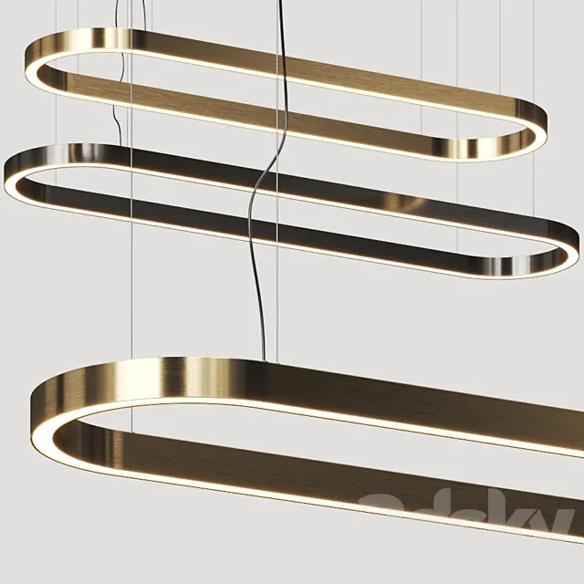 Euroluce Lampadari Profile Oval Pendant Lamp 3D Model