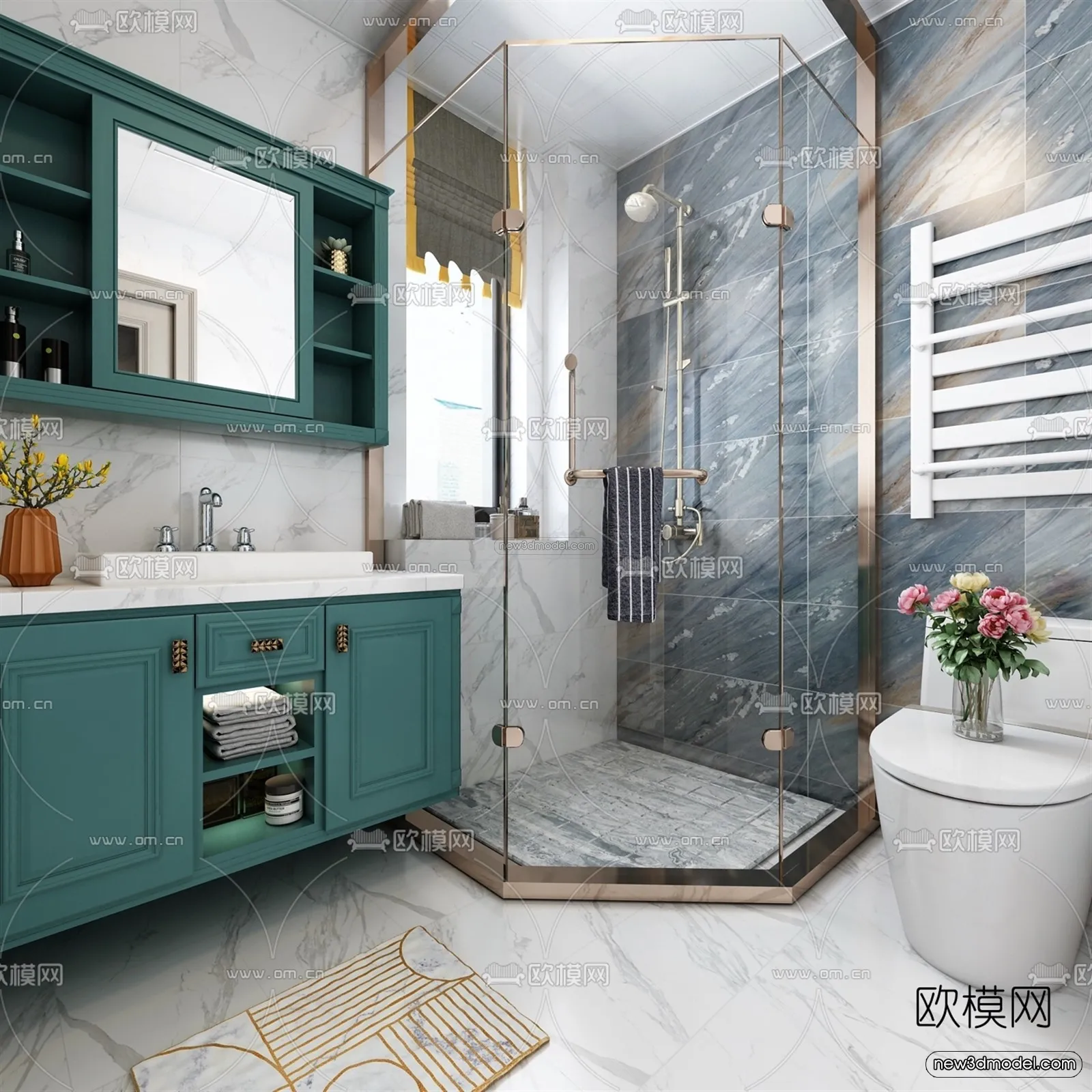 Europe Style Interior 3D Blocks – Bathroom 3D Model – 318 – VRAY