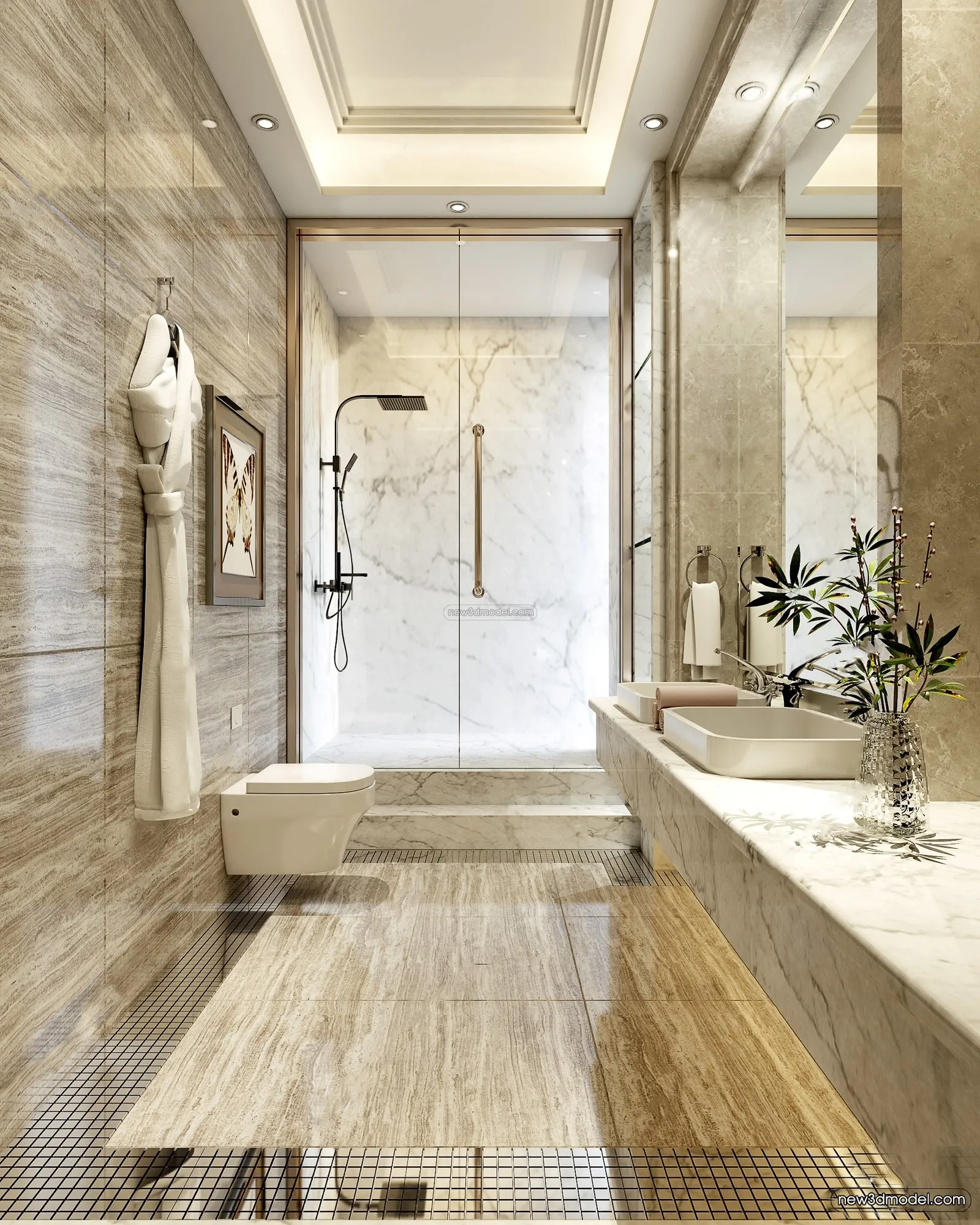 Europe Style Interior 3D Blocks – Bathroom 3D Model – 326 – VRAY