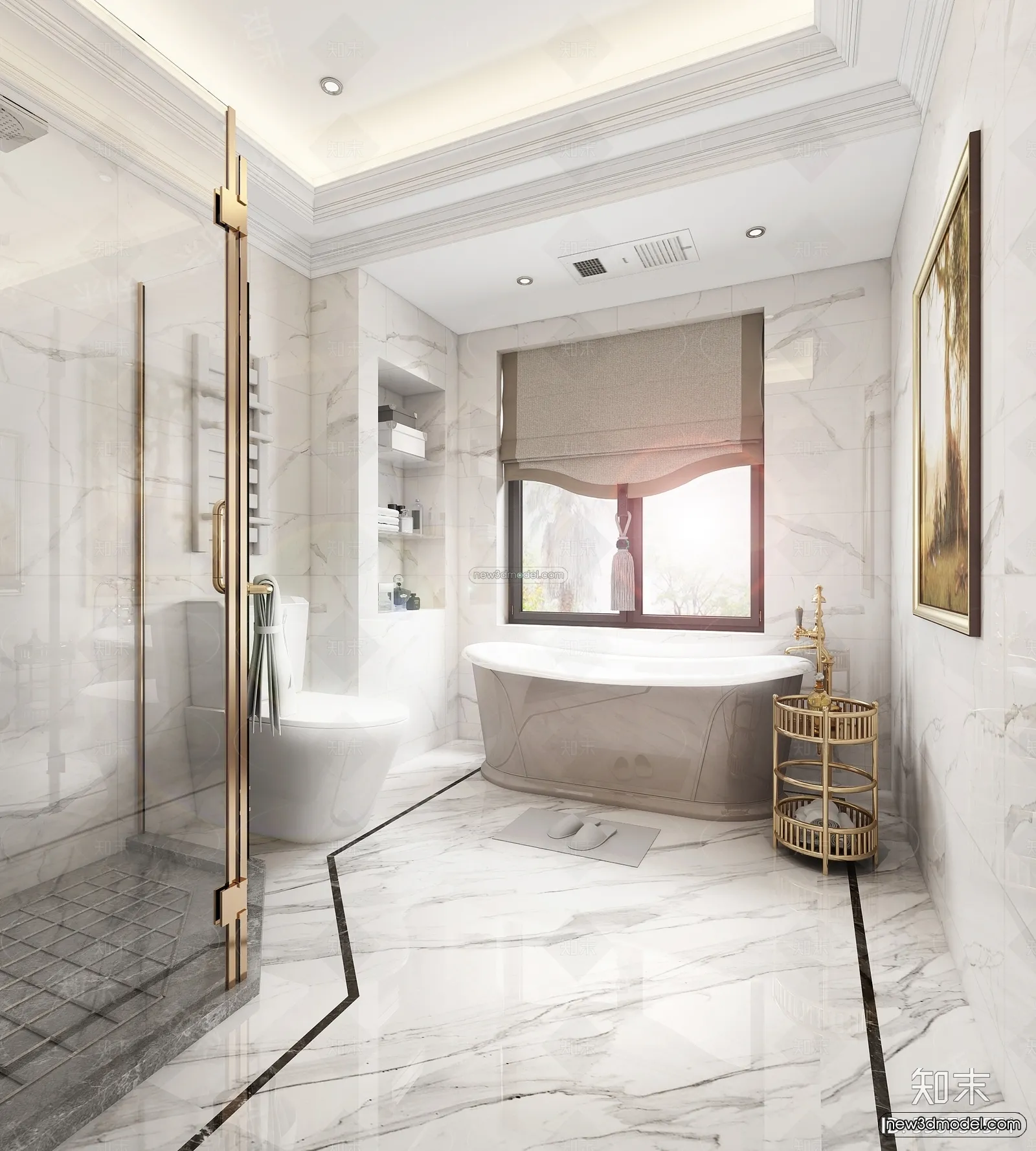 Europe Style Interior 3D Blocks – Bathroom 3D Model – 328 – VRAY