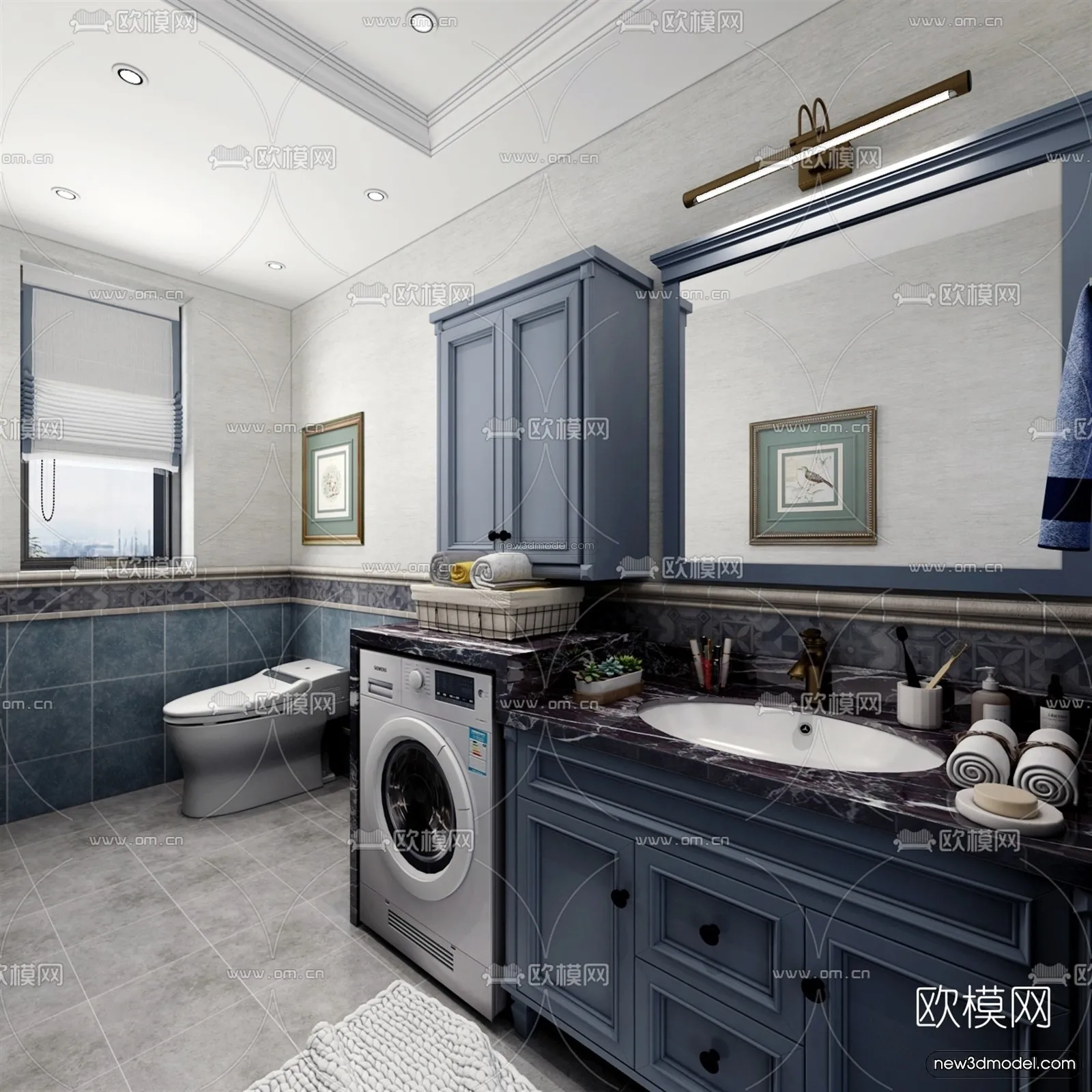 Europe Style Interior 3D Blocks – Bathroom 3D Model – 330 – VRAY