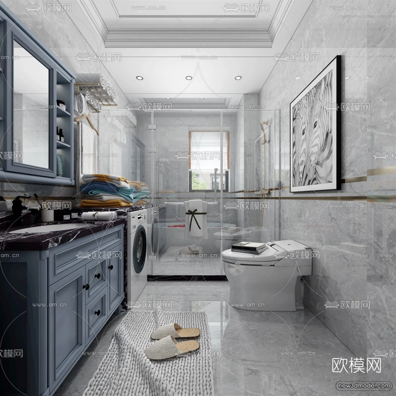 Europe Style Interior 3D Blocks – Bathroom 3D Model – 333 – VRAY