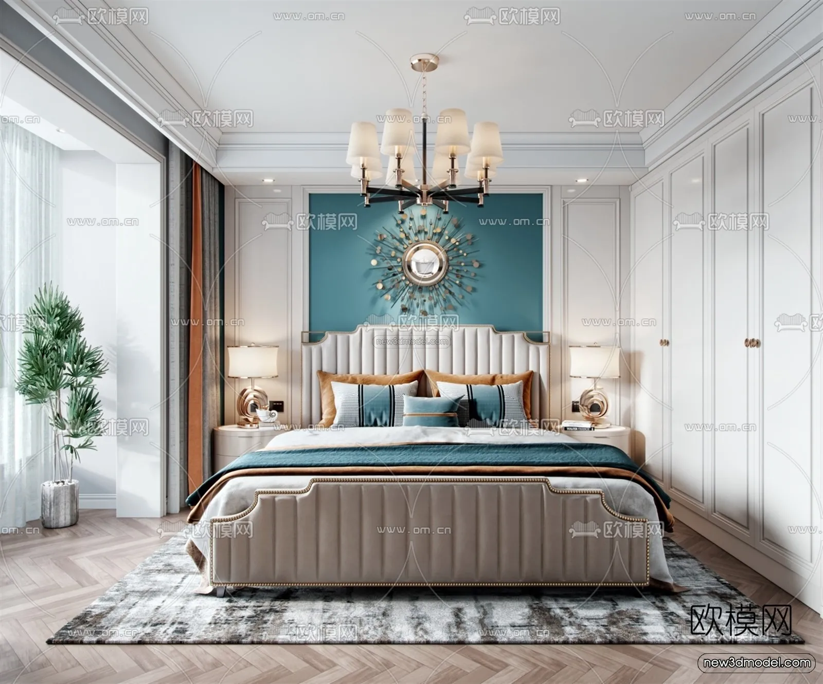 Europe Style Interior 3D Blocks – Bedroom 3D Model – 225 – VRAY Europe Style Interior 3D Blocks – Bedroom 3D Model – 225 – VRAY