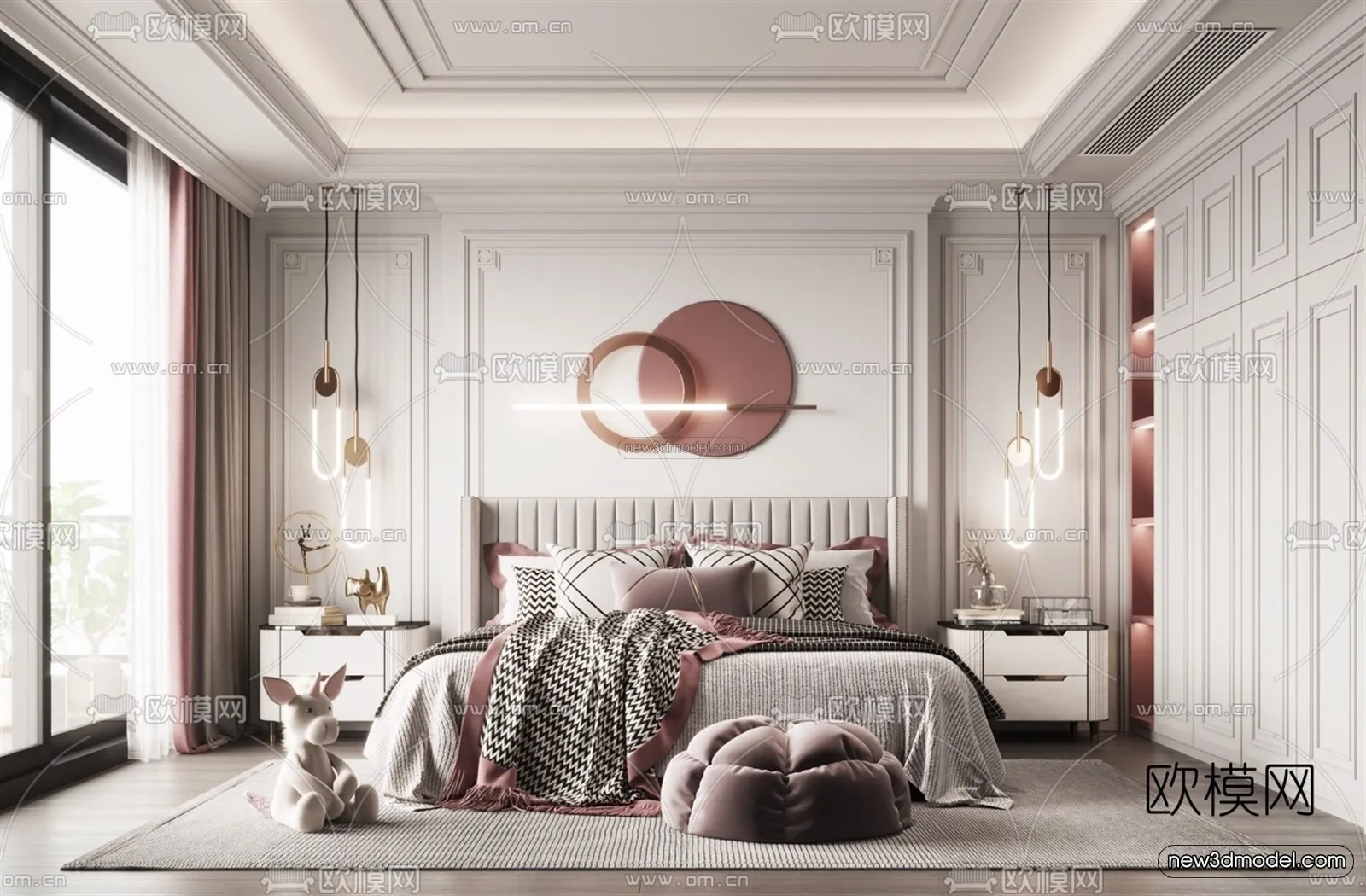 Europe Style Interior 3D Blocks – Bedroom 3D Model – 226 – VRAY Europe Style Interior 3D Blocks – Bedroom 3D Model – 226 – VRAY