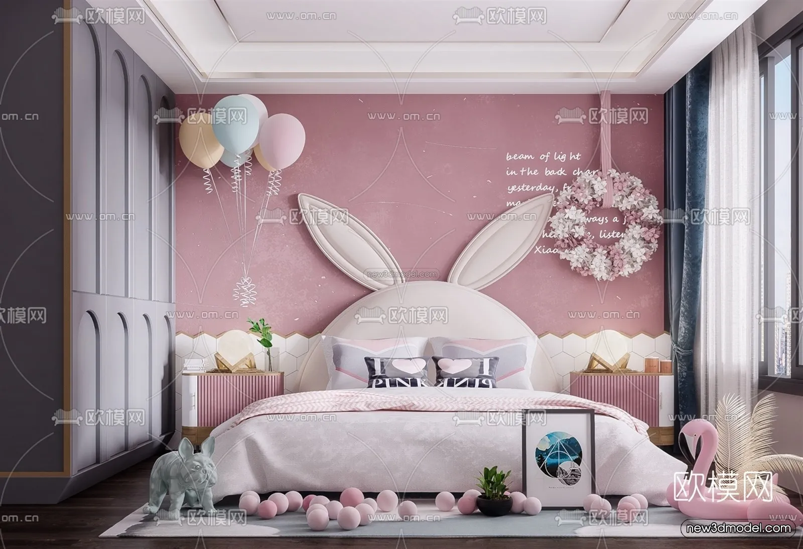 Europe Style Interior 3D Blocks – Bedroom 3D Model – 269 – VRAY